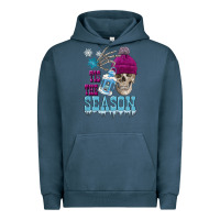 Pigment Midnight Navy tis the season winter skull Urban Hoodie - FaDigitalArtStudio