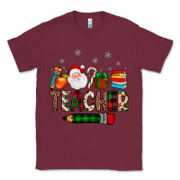 Burgundy teacher Christmas Classic Tee - JahusDesignShop