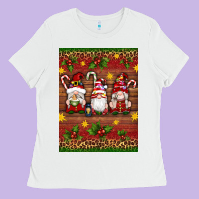 Christmas Gnomes Ladies Tee Designed By Artiststas