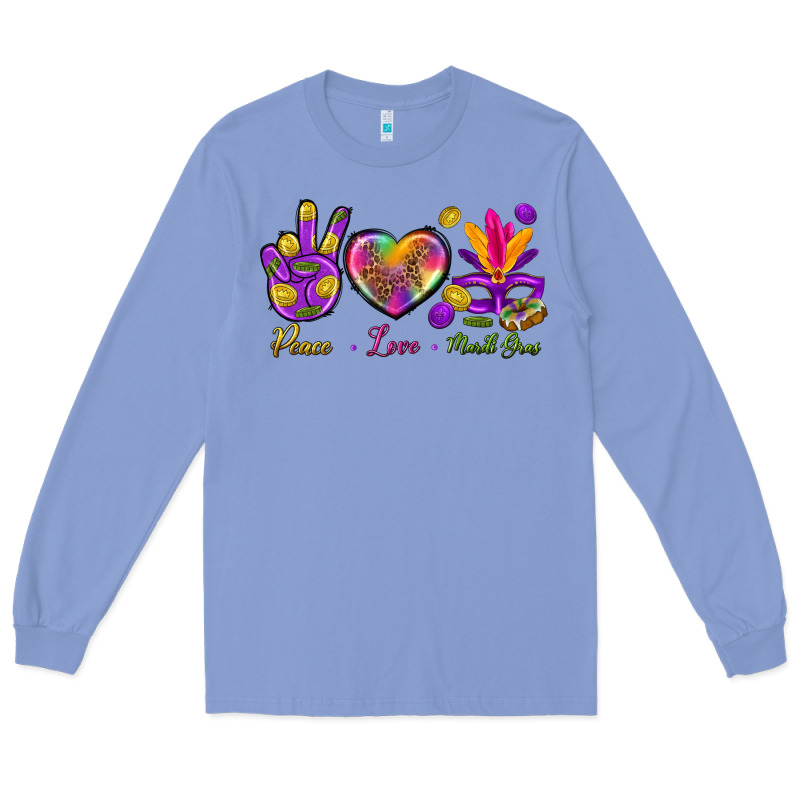 Peace Love Mardi Gras Long Sleeve Tee by BundleAndBundleShop | Teevron