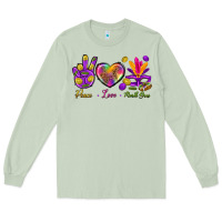 Matcha Peace Love Mardi Gras Long Sleeve Tee - BundleAndBundleShop