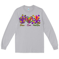 Moon Dust Peace Love Mardi Gras Long Sleeve Tee - BundleAndBundleShop