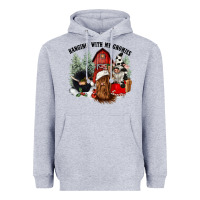 Heather Grey hanging with my gnomies Heavyweight Hoodie - CowGirlArtShop