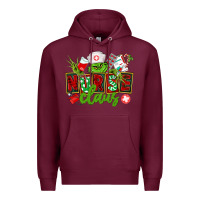Burgundy nurse claus christmas Premium Hoodie - CowGirlArtShop