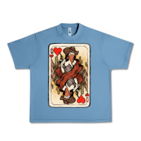 Pebble Blue queen of hearts cowgirl Urban Heavy Tee - NancyCooperArtShop