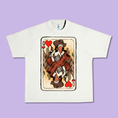 Queen Of Hearts Cowgirl Urban Heavy Tee Designed By Nancycooperartshop