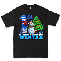 Black first winter with snowman Premium Tee - AdoDesignShop