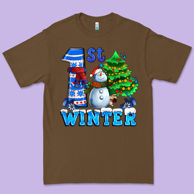 First Winter With Snowman Premium Tee Designed By Adodesignshop