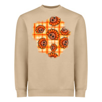 Mushroom Thanksgiving Turkey With Tartan Patch Heavyweight Sweatshirt - BundleAndBundleShop