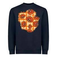 Navy Thanksgiving Turkey With Tartan Patch Heavyweight Sweatshirt - BundleAndBundleShop