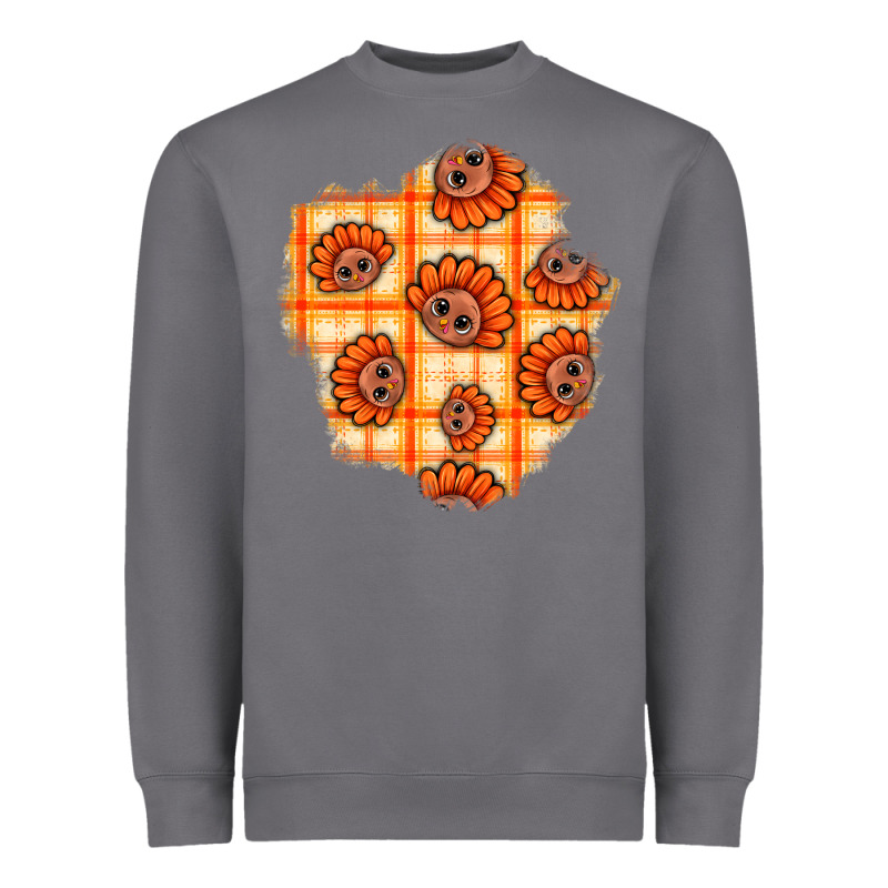 Thanksgiving Turkey With Tartan Patch Heavyweight Sweatshirt by BundleAndBundleShop | Teevron