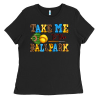 Black take me to the ballpark softball Ladies Tee - AdoDesignShop