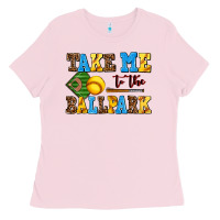 Bubblegum Pink take me to the ballpark softball Ladies Tee - AdoDesignShop