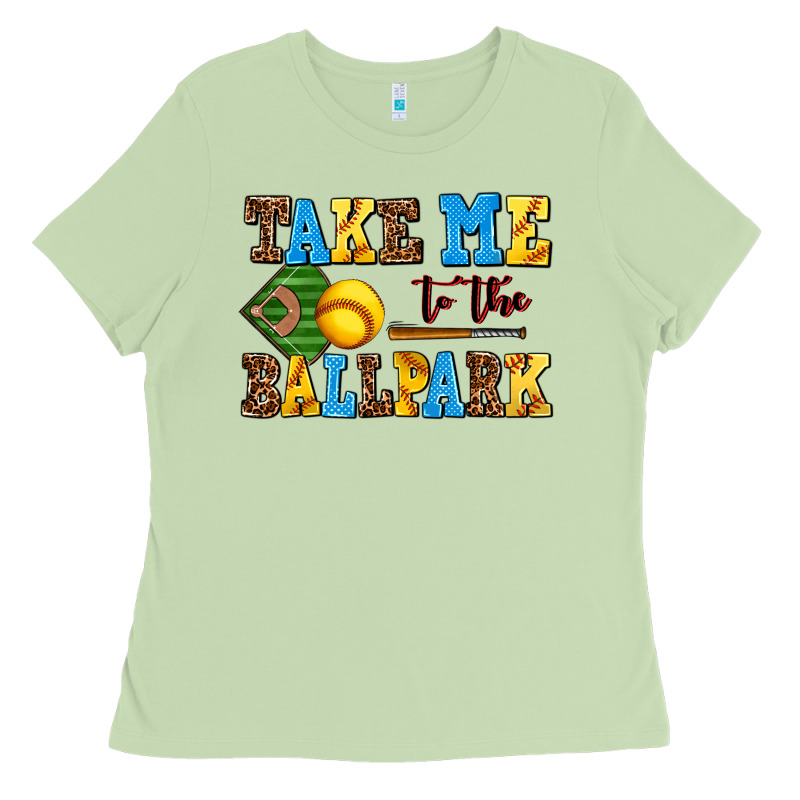 Take Me To The Ballpark Softball Ladies Tee by AdoDesignShop | Teevron