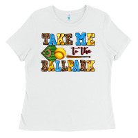 White take me to the ballpark softball Ladies Tee - AdoDesignShop