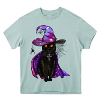 Black Witch Cat Heavy Core Tee | Teevron