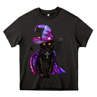 Asphalt black witch cat Heavy Core Tee - BundleAndBundleShop