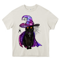 Cream black witch cat Heavy Core Tee - BundleAndBundleShop