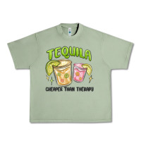 Oil Green tequila cheaper than therapy Urban Heavy Tee - MaliasSmallBusiness