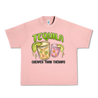 Salmon tequila cheaper than therapy Urban Heavy Tee - MaliasSmallBusiness