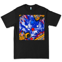 Black 4th of july school bus seamless pattern Premium Tee - BundleAndBundleShop