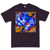 Plum 4th of july school bus seamless pattern Premium Tee - BundleAndBundleShop