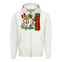 Oatmeal Heather Christmas Character Zipper Hoodie - NancyCooperArtShop