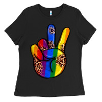Black pride leopard peace hand Ladies Tee - JahusDesignShop