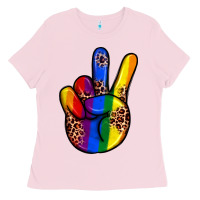 Pride Leopard Peace Hand Ladies Tee | Teevron