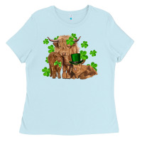 Baby Blue st patricks day cow family Ladies Tee - RanaPortraitStore