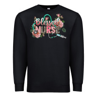 Black Blessed Nurse Premium Sweatshirt - CowGirlArtShop