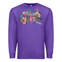 Purple Blessed Nurse Premium Sweatshirt - CowGirlArtShop