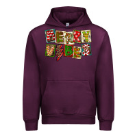 Mauve Wine Merry Vibes Urban Hoodie - FaDigitalArtStudio