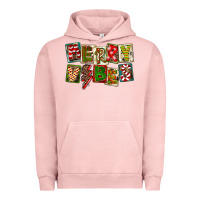 Pigment Salmon Merry Vibes Urban Hoodie - FaDigitalArtStudio