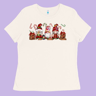 Christmas Gnomes Ladies Tee Designed By Artiststas