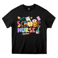 Black school nurse Heavy Core Tee - AdoDesignShop