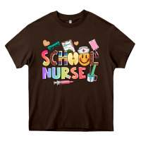 Chocolate Brown school nurse Heavy Core Tee - AdoDesignShop
