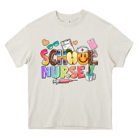 Cream school nurse Heavy Core Tee - AdoDesignShop