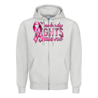 Dove Grey nobody fights alone cancer Zipper Hoodie - NancyCooperArtShop