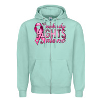 Seafoam nobody fights alone cancer Zipper Hoodie - NancyCooperArtShop