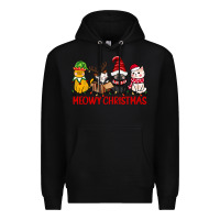 Black meowy christmas Premium Hoodie - CowGirlArtShop