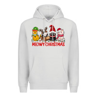 Dove Grey meowy christmas Premium Hoodie - CowGirlArtShop