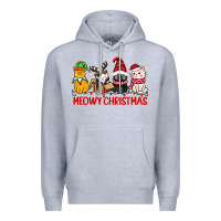 Heather Grey meowy christmas Premium Hoodie - CowGirlArtShop