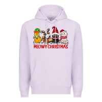 Lilac meowy christmas Premium Hoodie - CowGirlArtShop