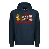 Navy meowy christmas Premium Hoodie - CowGirlArtShop