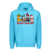 Ocean Blue meowy christmas Premium Hoodie - CowGirlArtShop