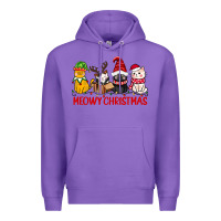 Purple meowy christmas Premium Hoodie - CowGirlArtShop