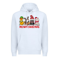 White meowy christmas Premium Hoodie - CowGirlArtShop