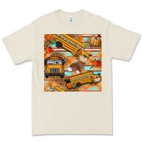 Bone fall school bus seamless pattern Premium Tee - BundleAndBundleShop
