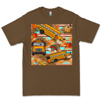 Cacao fall school bus seamless pattern Premium Tee - BundleAndBundleShop